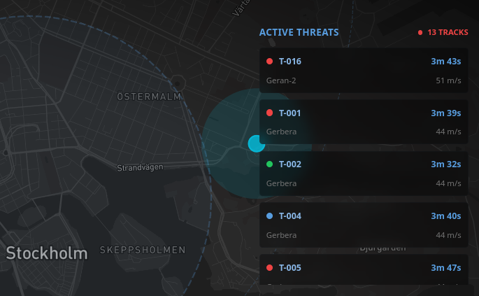 Active threats map
